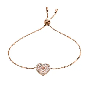 Val Mosaic Heart Rose Gold-Tone Stainless Steel Bracelet