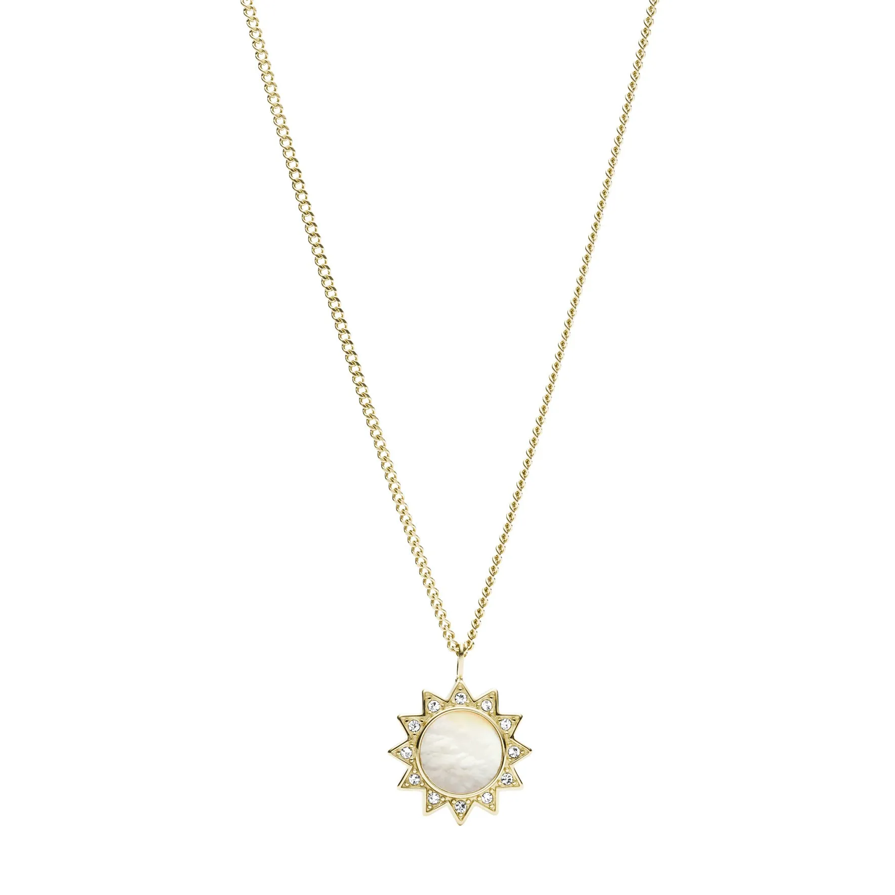 Val You Are My Sunshine Mother-of-Pearl Stainless Steel Pendant Necklace