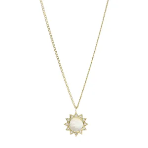 Val You Are My Sunshine Mother-of-Pearl Stainless Steel Pendant Necklace