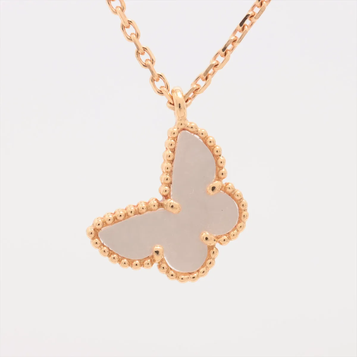 Van Cleef & Arpels Sweet Alhambra Butterfly Papillon Mother of Pearls MOP Necklace