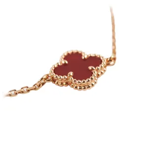 Van Cleef & Arpels Sweet Alhambra Carnelian Bracelet