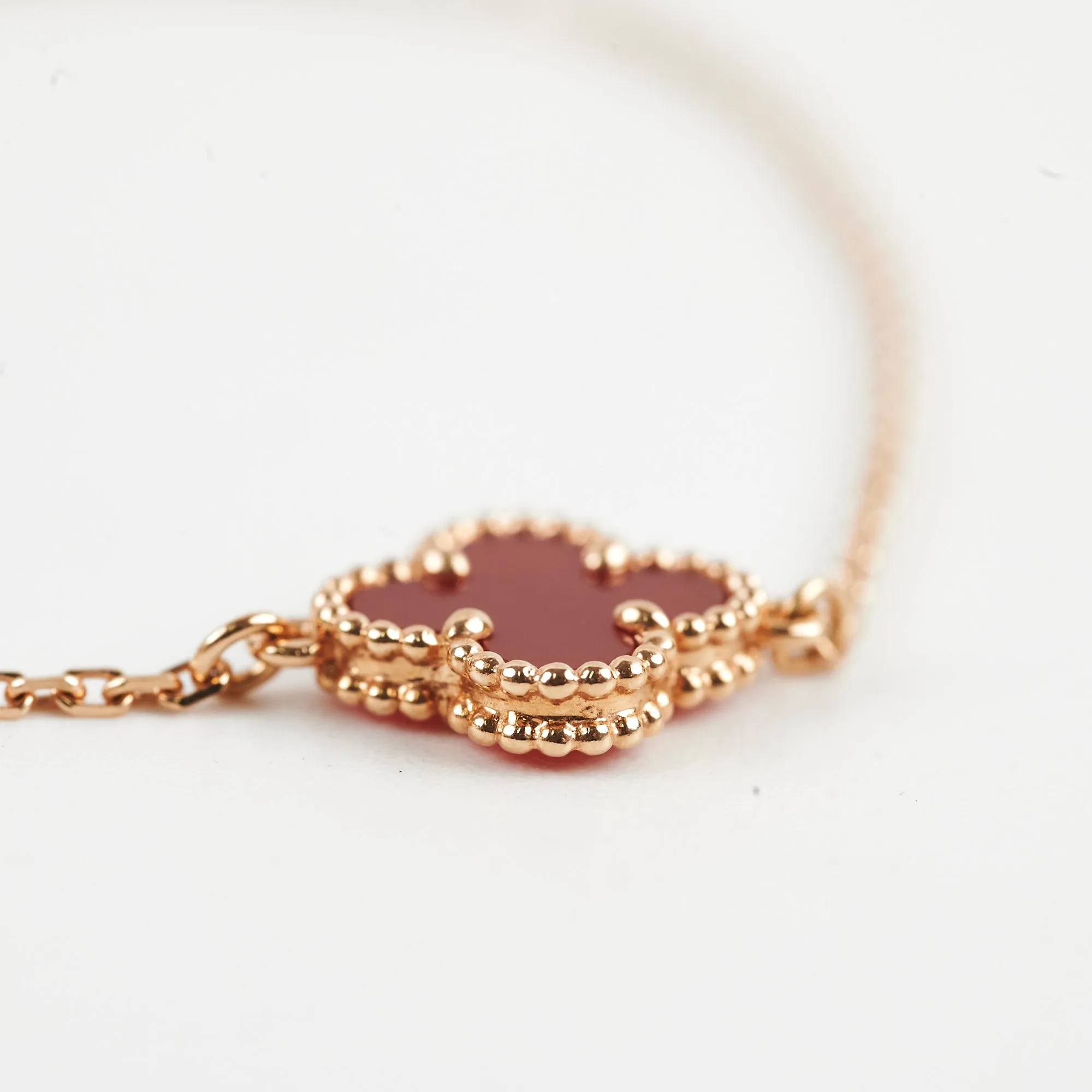 Van Cleef & Arpels Sweet Alhambra Carnelian Bracelet