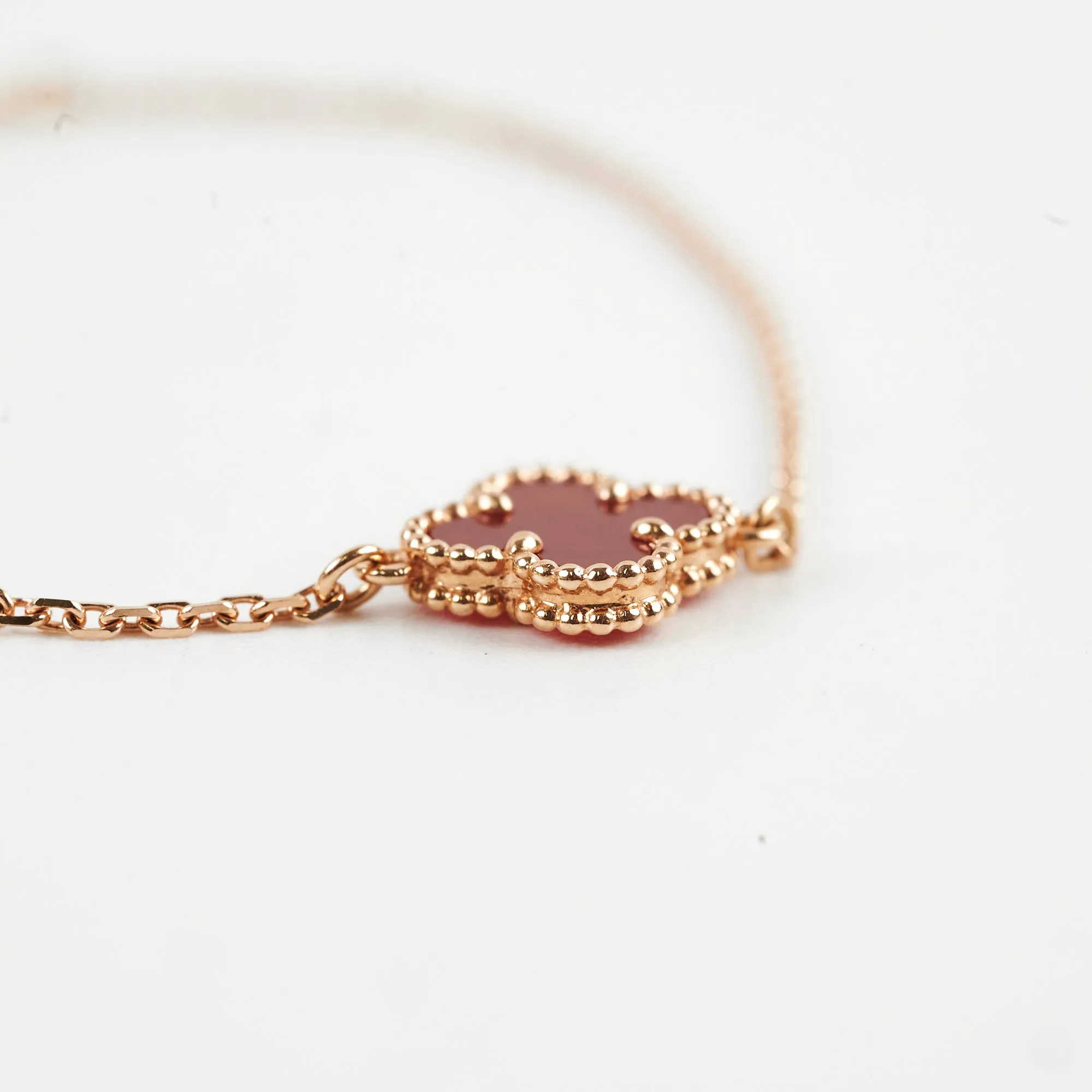 Van Cleef & Arpels Sweet Alhambra Carnelian Bracelet