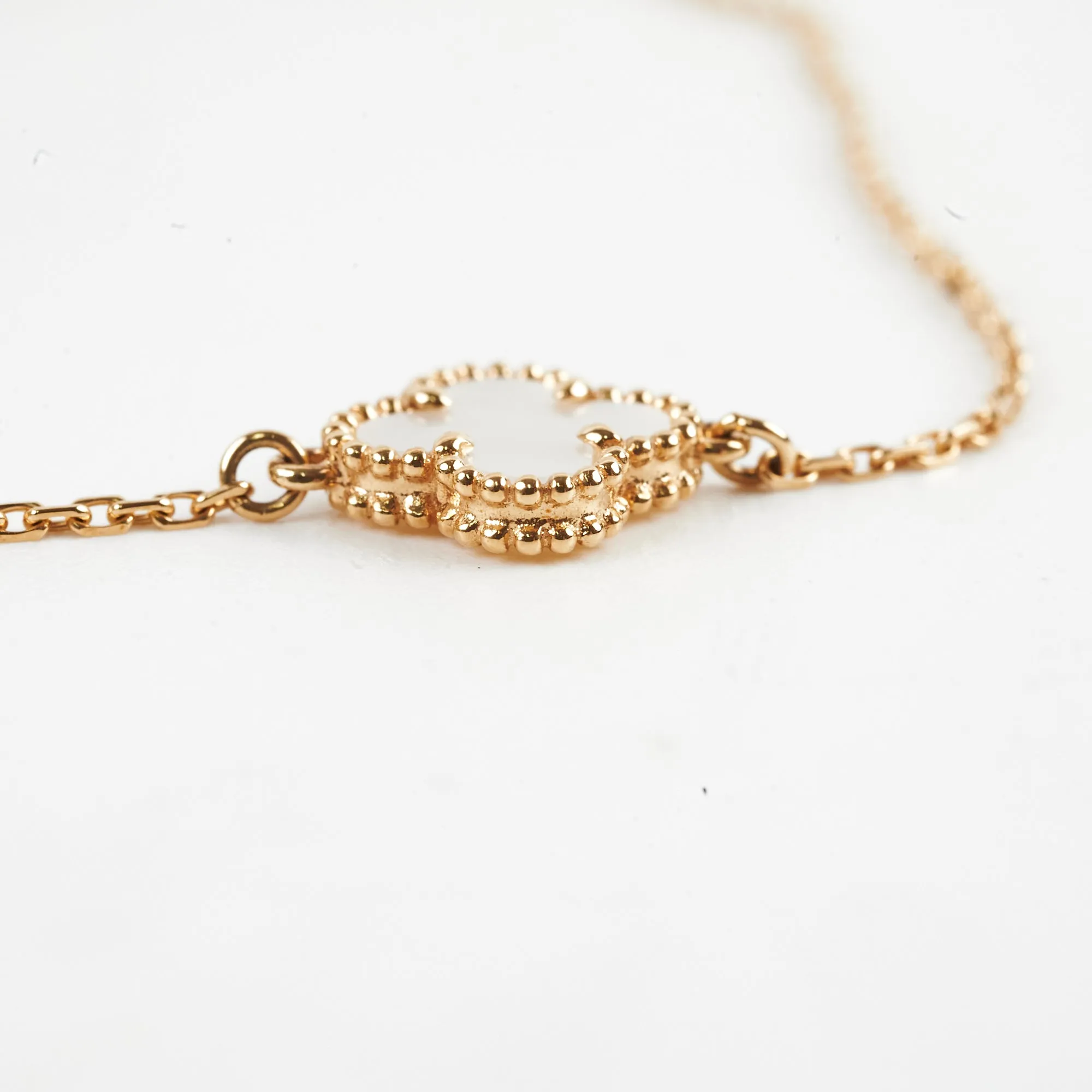 Van Cleef & Arpels Sweet Alhambra White Mother Of Pearl Bracelet