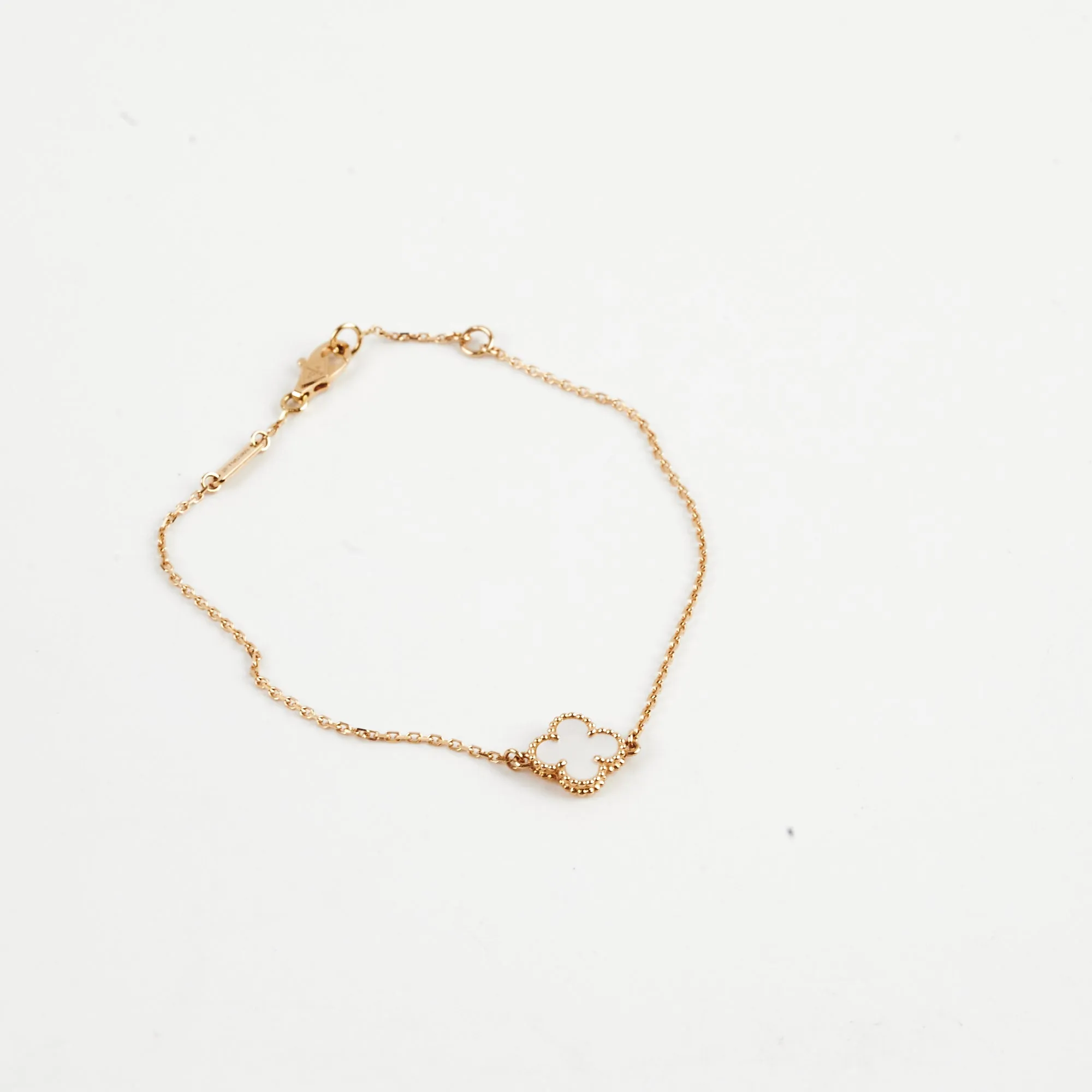 Van Cleef & Arpels Sweet Alhambra White Mother Of Pearl Bracelet
