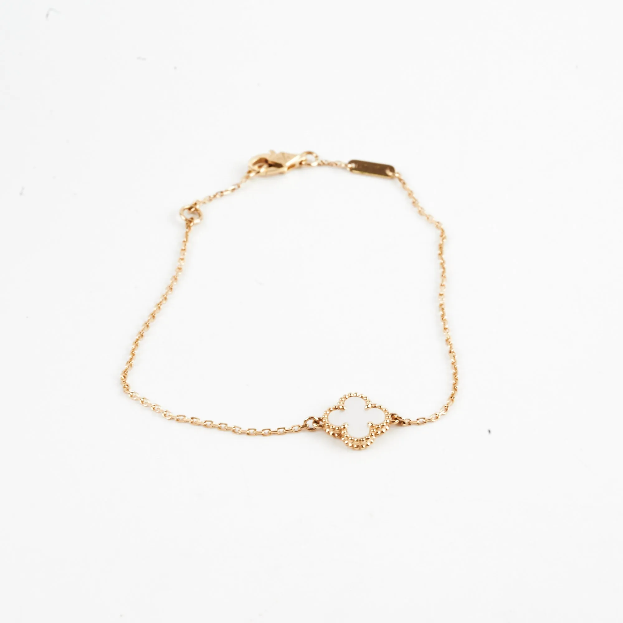 Van Cleef & Arpels Sweet Alhambra White Mother Of Pearl Bracelet