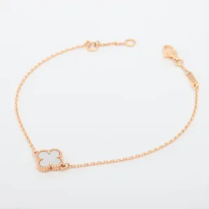 Van Cleef & Arpels Sweet Alhambra White Mother of Pearl MOP Bracelet