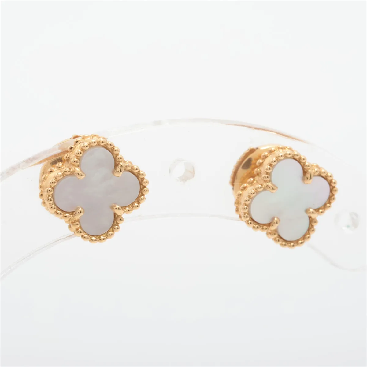 Van Cleef & Arpels Sweet Alhambra White Mother of Pearl MOP Earrings