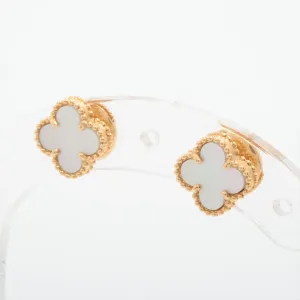 Van Cleef & Arpels Sweet Alhambra White Mother of Pearl MOP Earrings