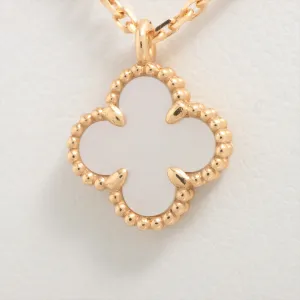 Van Cleef & Arpels Sweet Alhambra White Mother of Pearl MOP Necklace