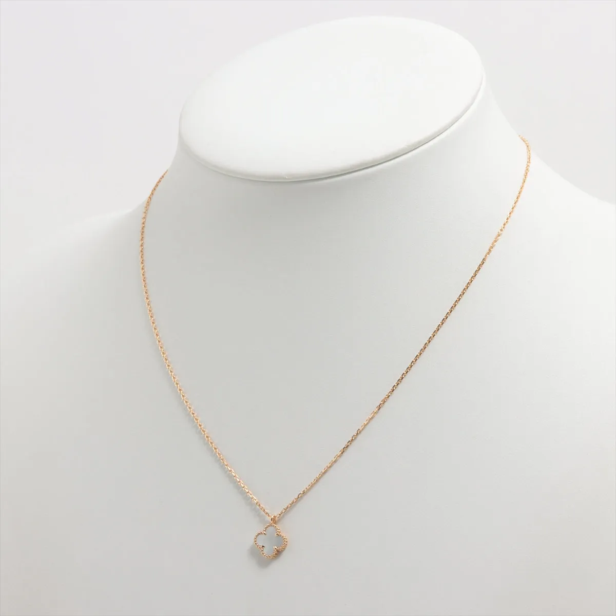 Van Cleef & Arpels Sweet Alhambra White Mother of Pearl MOP Necklace