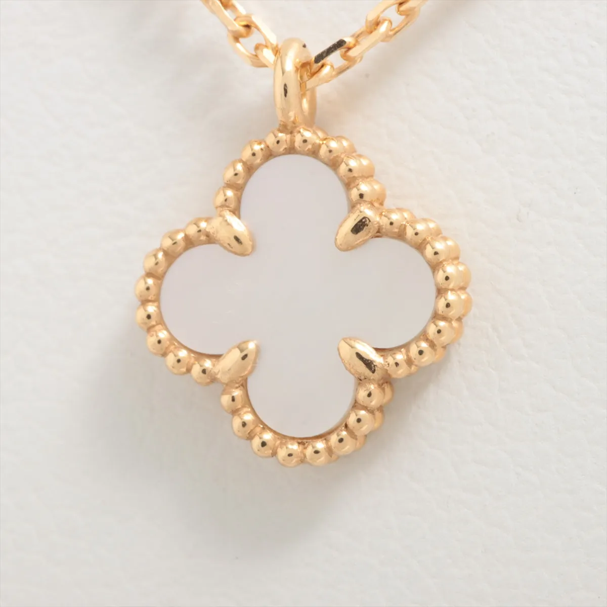 Van Cleef & Arpels Sweet Alhambra White Mother of Pearl MOP Necklace