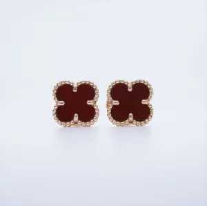 Van Cleef & Arpels VCA Sweet Alhambra Carnelian Earrings 2019