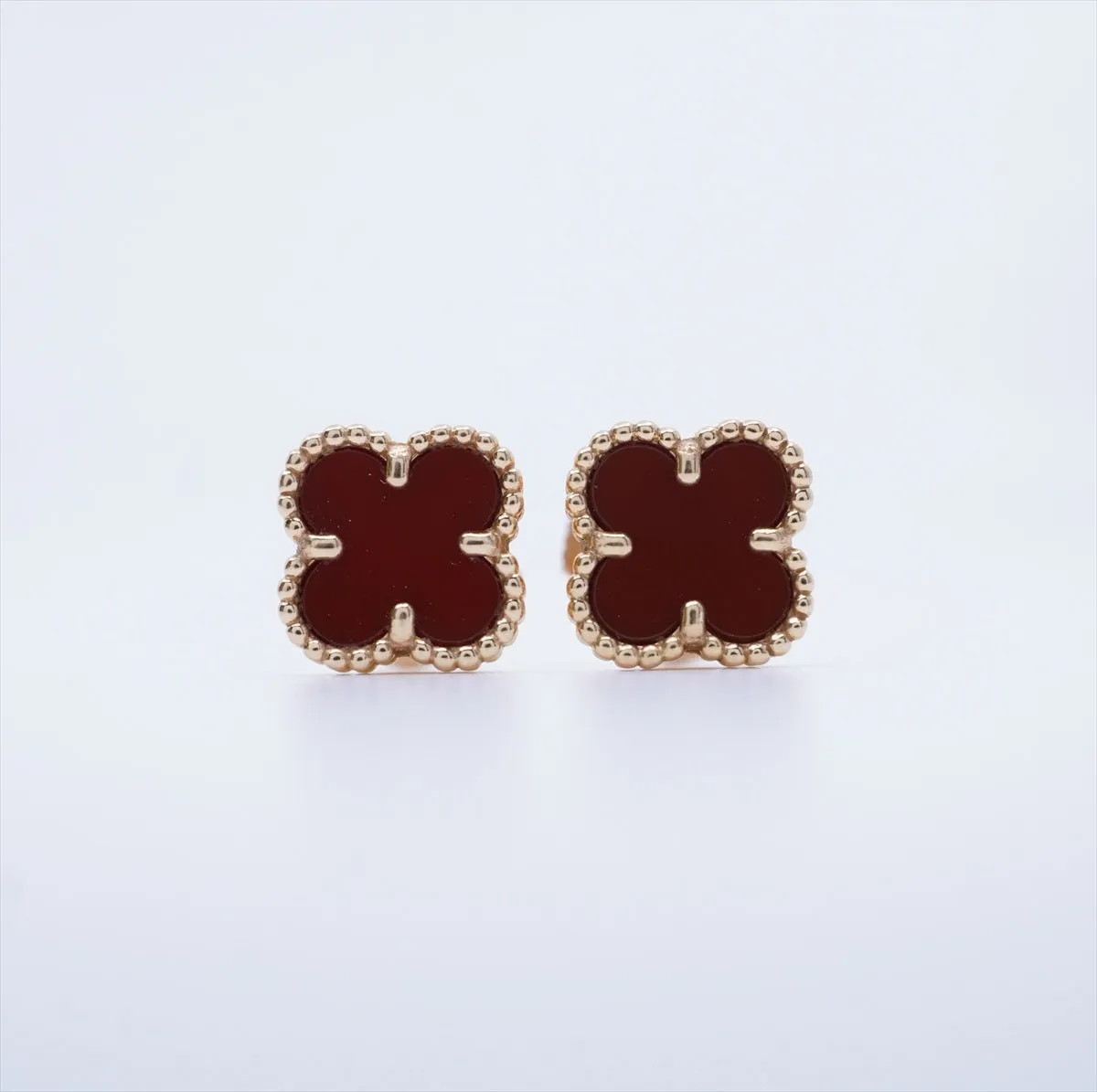 Van Cleef & Arpels VCA Sweet Alhambra Carnelian Earrings 2019