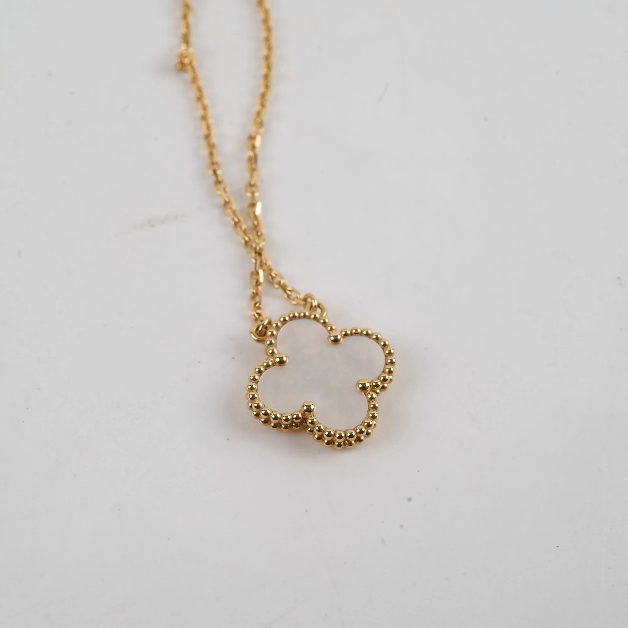 Van Cleef & Arpels VCA Vintage Alhambra Mother of Pearl MOP Necklace