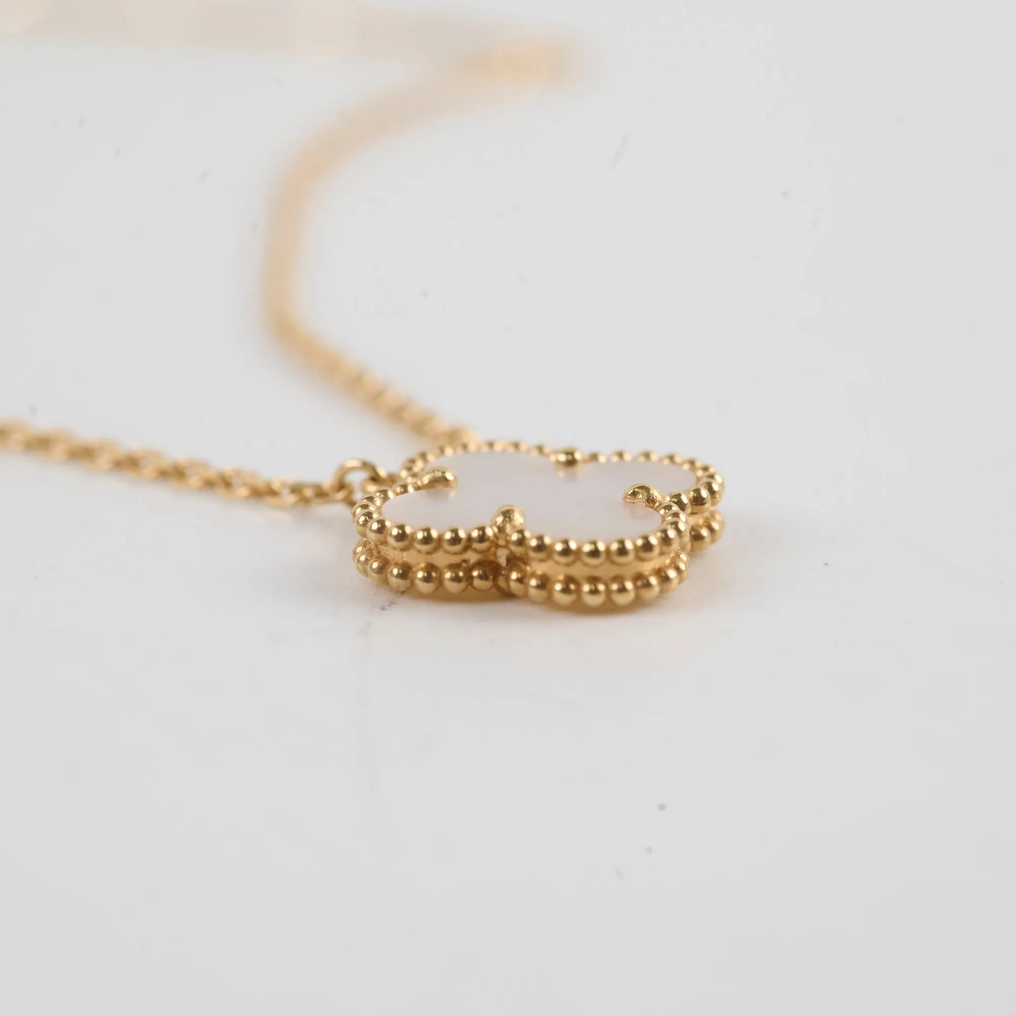 Van Cleef & Arpels VCA Vintage Alhambra Mother of Pearl MOP Necklace