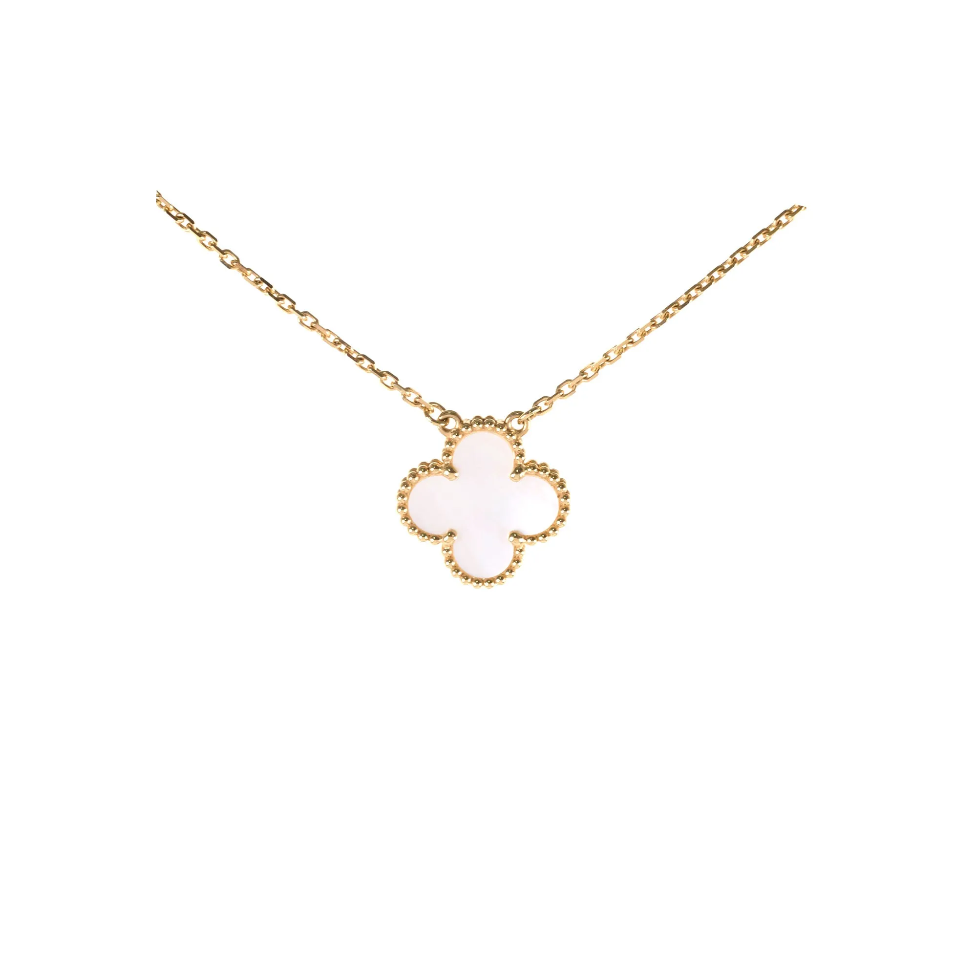 Van Cleef & Arpels VCA Vintage Alhambra Mother of Pearl MOP Necklace