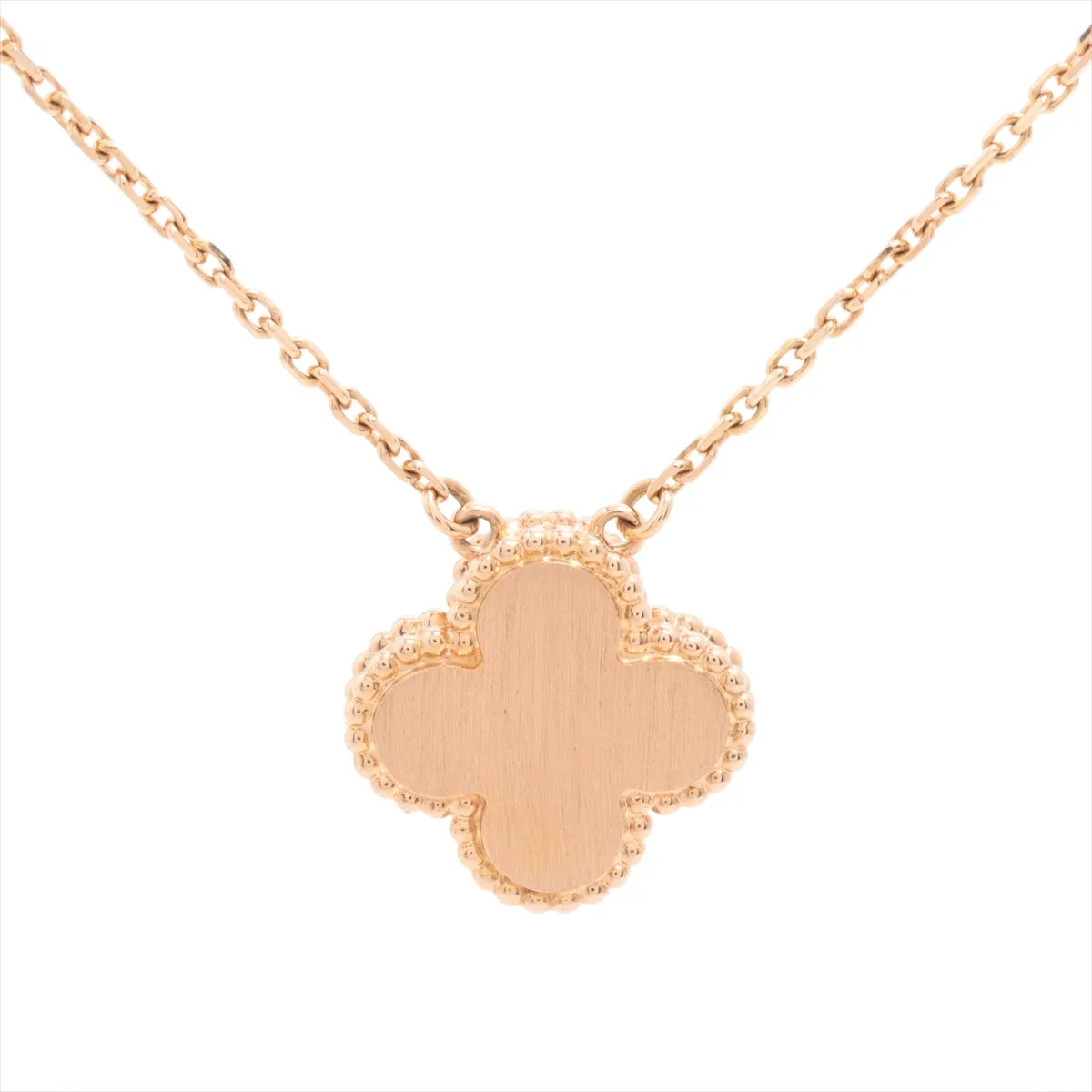 Van Cleef & Arpels Vintage 2012 Limited Edition Holiday Alhambra Mother of Pearl Diamond Rose Gold Necklace