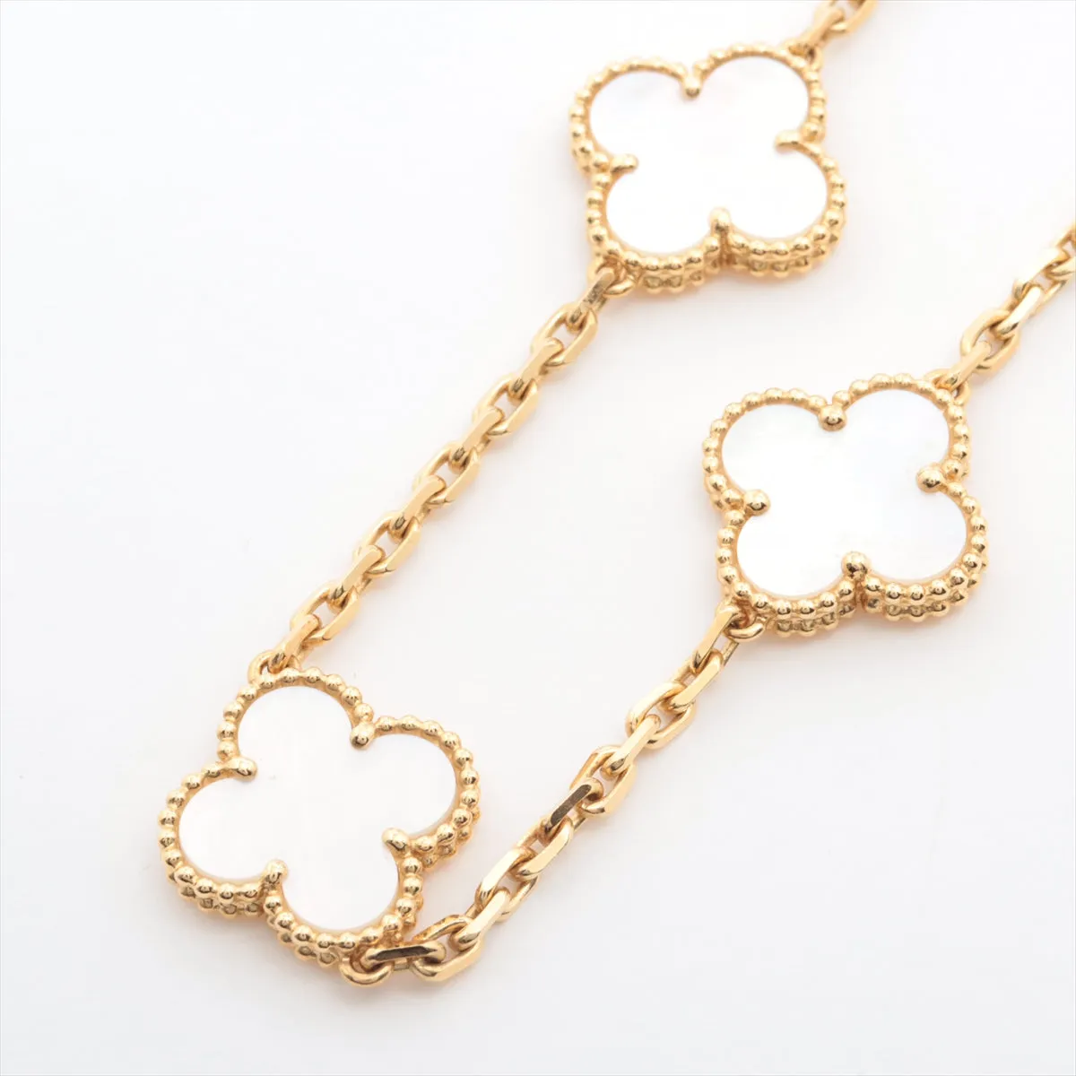 Van Cleef & Arpels Vintage Alhambra 10 Motif Mother of Pearls MOP Necklace