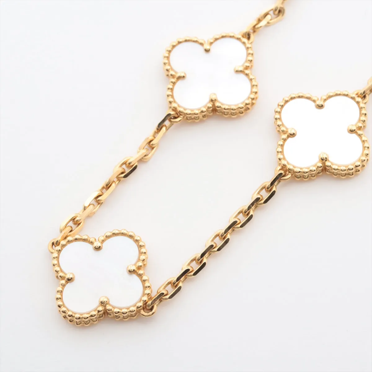 Van Cleef & Arpels Vintage Alhambra 10 Motif Mother of Pearls MOP Necklace