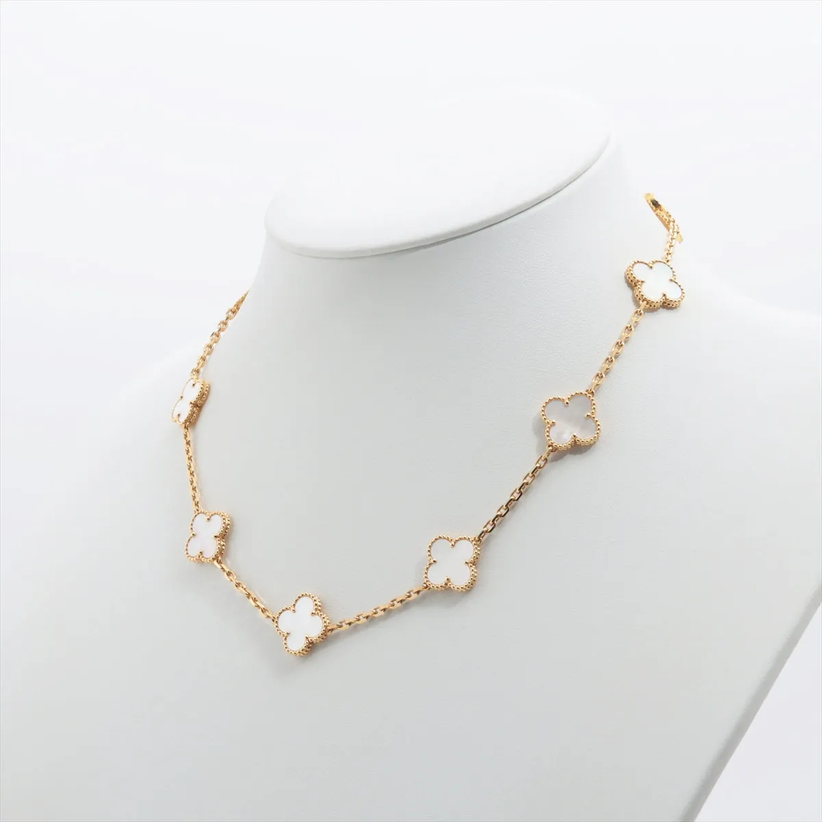 Van Cleef & Arpels Vintage Alhambra 10 Motif Mother of Pearls MOP Necklace