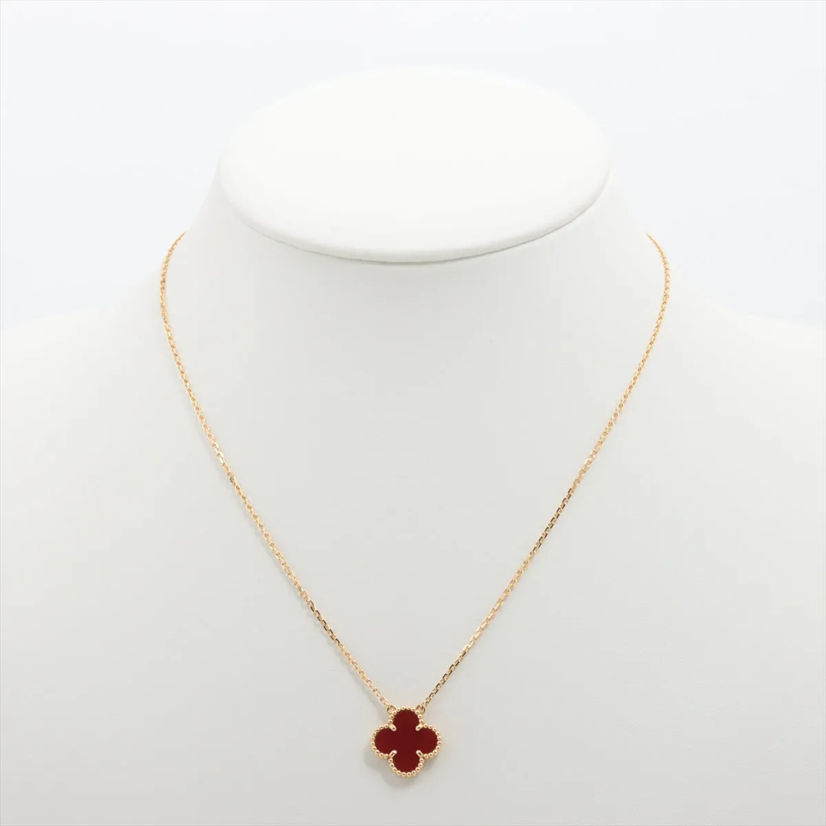 Van Cleef & Arpels Vintage Alhambra Carnelian Necklace