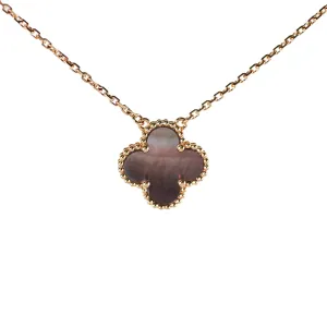 Van Cleef & Arpels Vintage Alhambra Grey Mother of Pearl Necklace