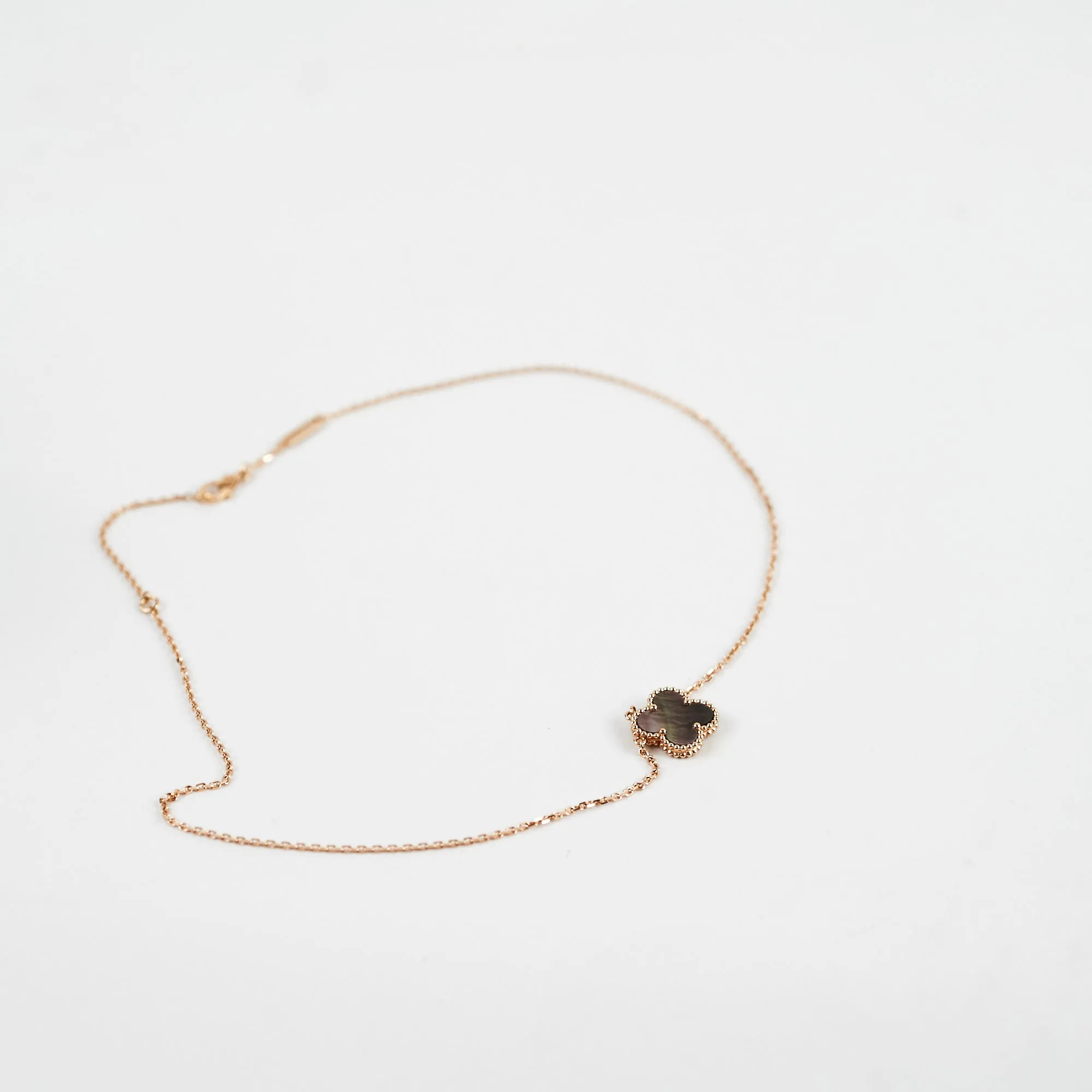 Van Cleef & Arpels Vintage Alhambra Grey Mother of Pearl Necklace