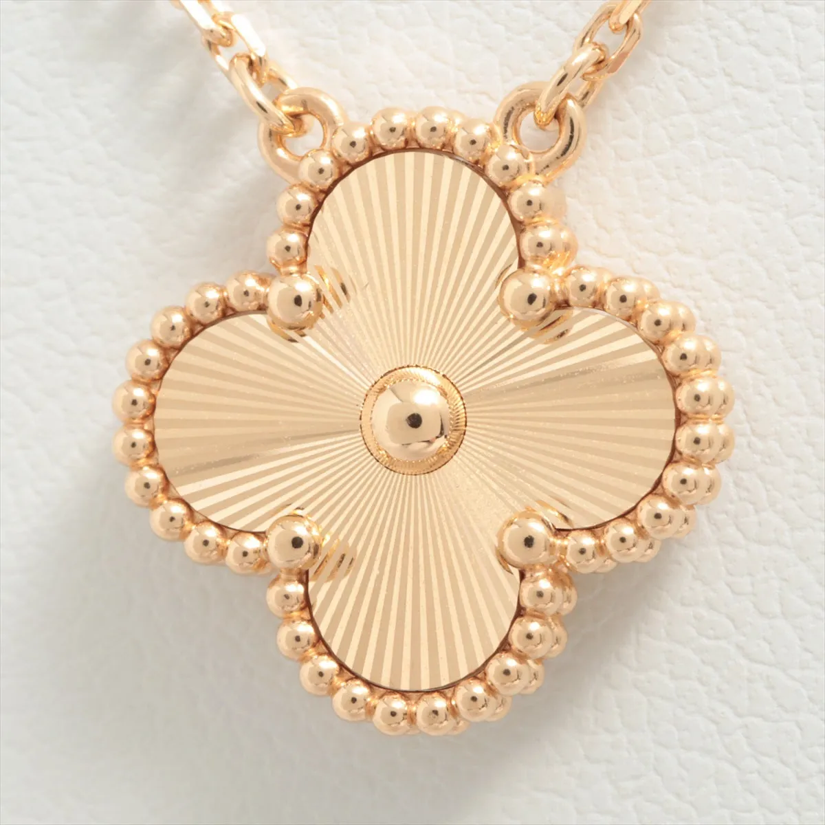 Van Cleef & Arpels Vintage Alhambra Guilloche Gold 2023 Necklace