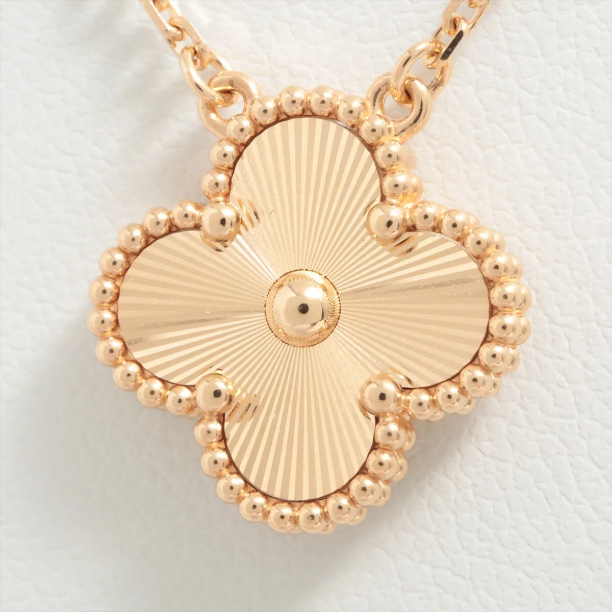 Van Cleef & Arpels Vintage Alhambra Guilloche Gold 2023 Necklace