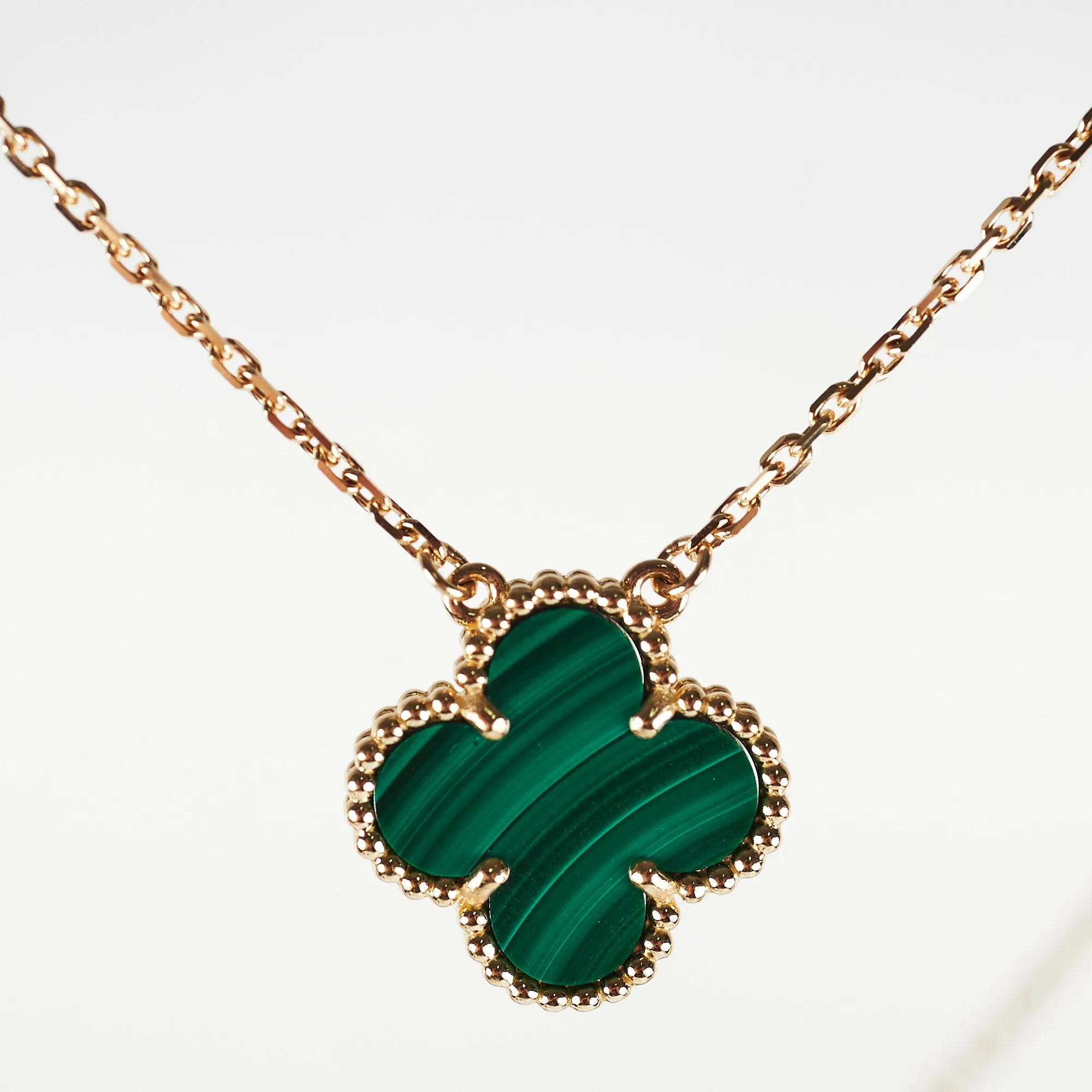 Van Cleef & Arpels Vintage Alhambra Malachite Necklace
