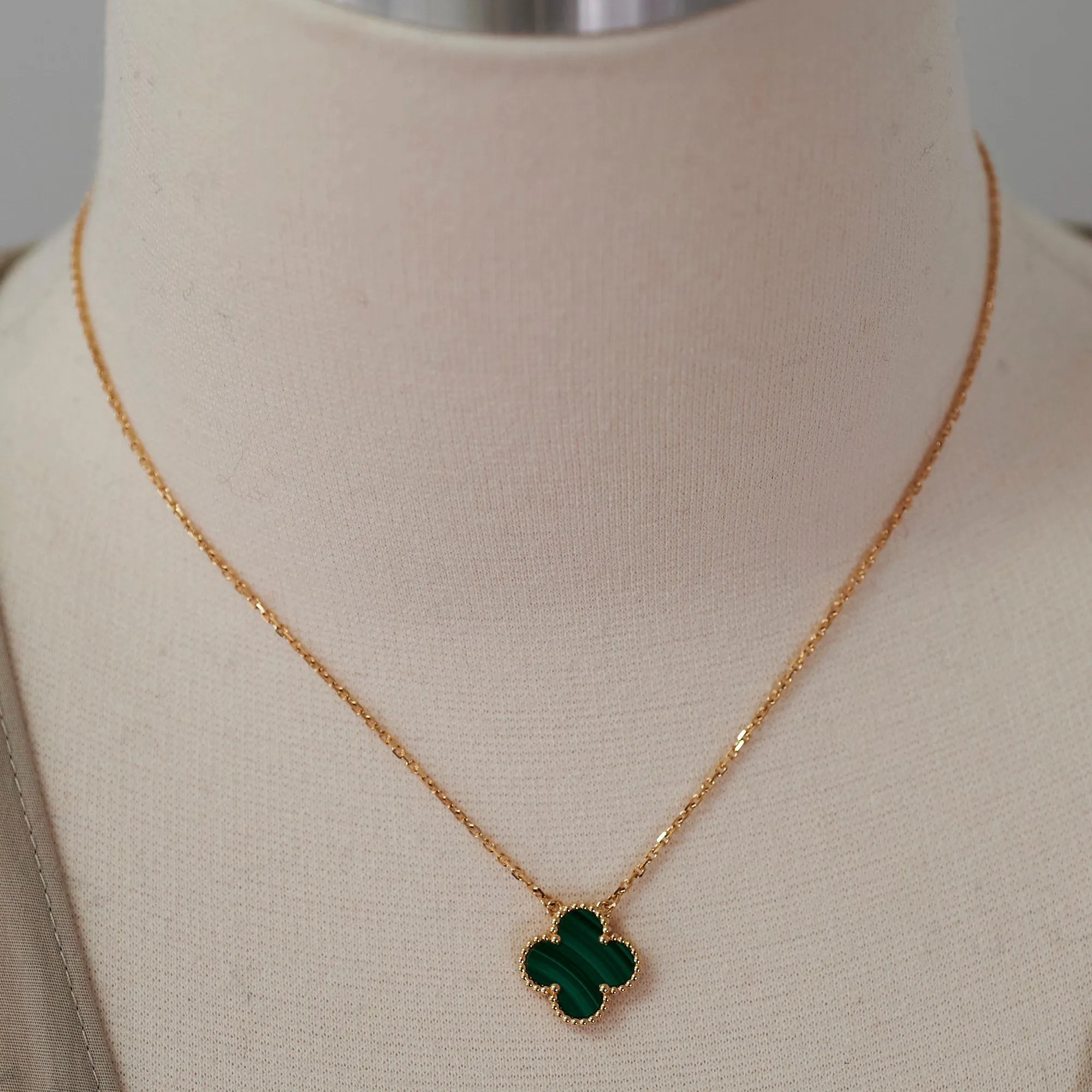 Van Cleef & Arpels Vintage Alhambra Malachite Necklace