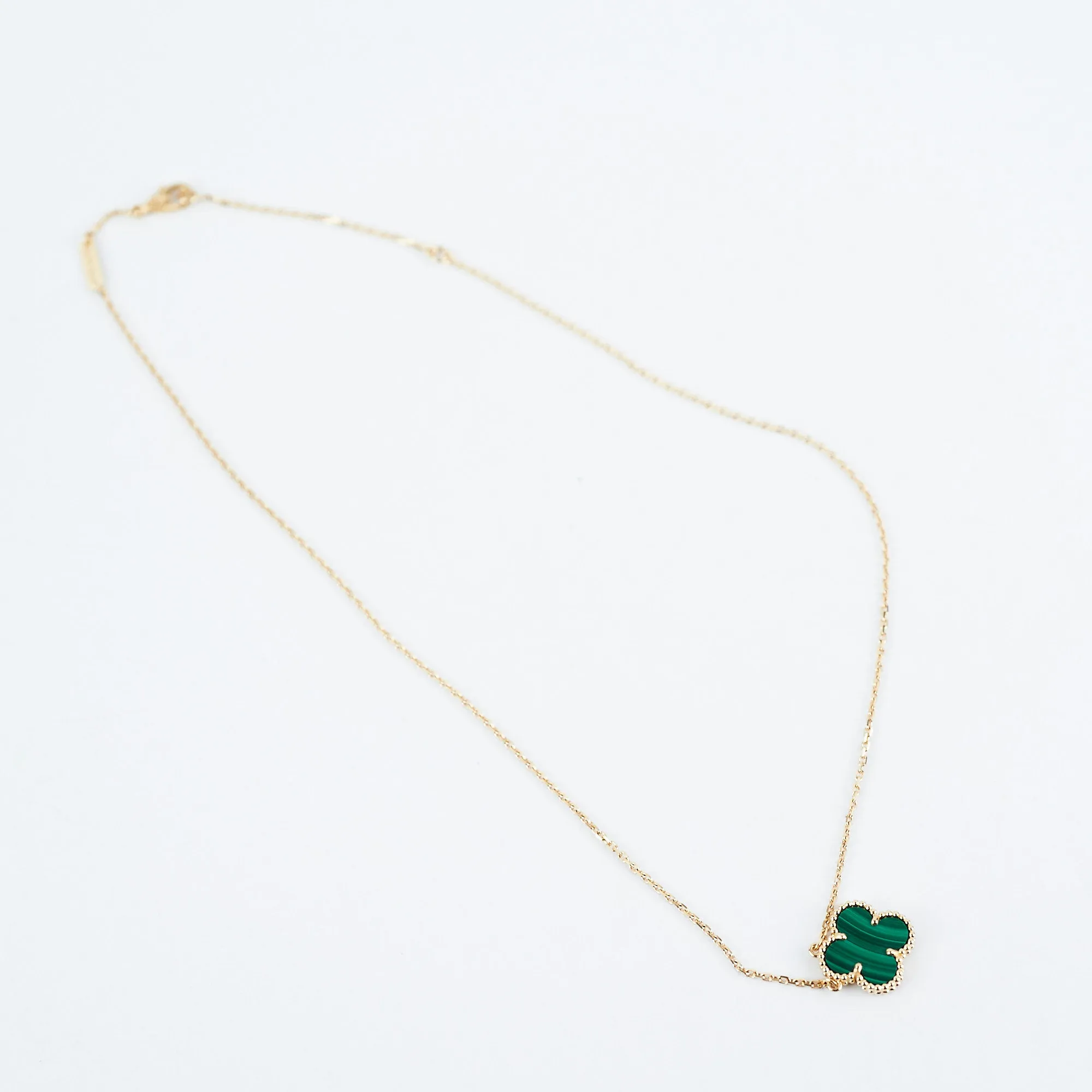 Van Cleef & Arpels Vintage Alhambra Malachite Necklace