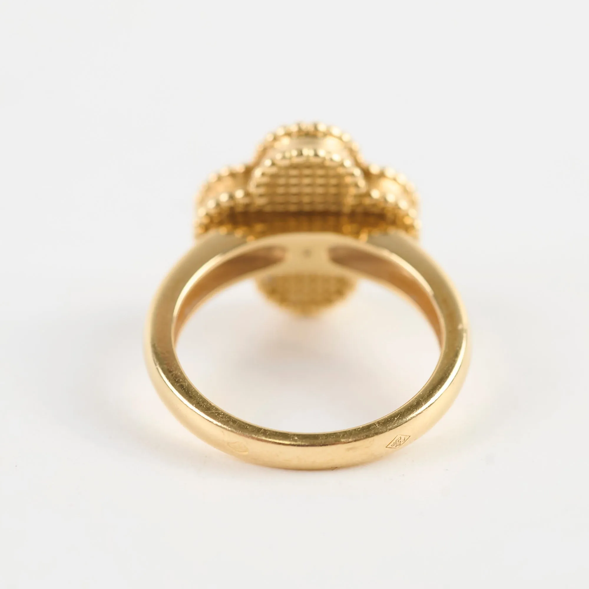 Van Cleef & Arpels Vintage Alhambra Onxy Diamond Ring Size 52