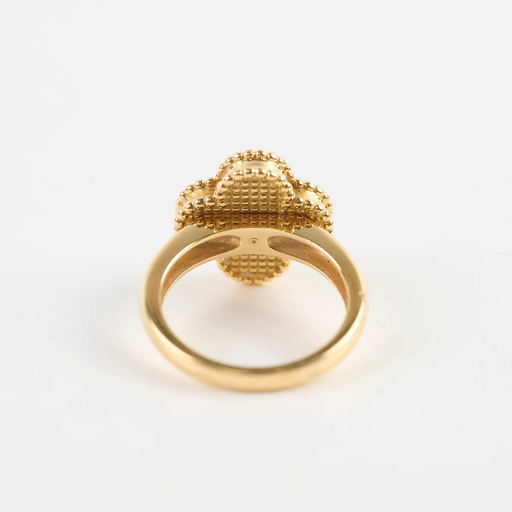 Van Cleef & Arpels Vintage Alhambra Onxy Diamond Ring Size 52