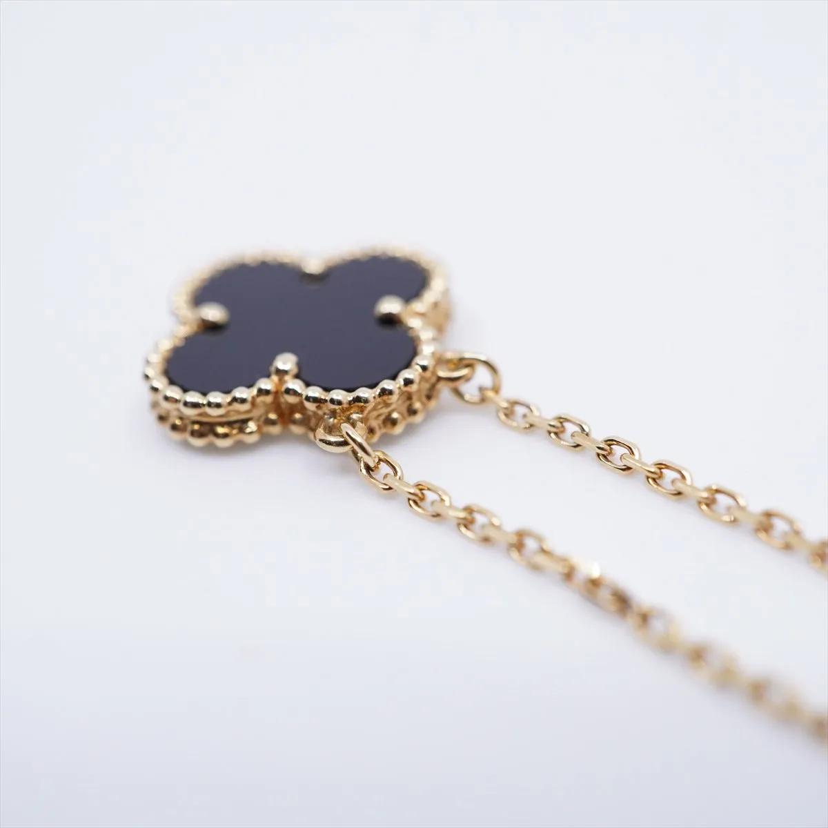 Van Cleef & Arpels Vintage Alhambra Onyx Necklace