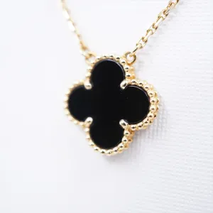 Van Cleef & Arpels Vintage Alhambra Onyx Necklace