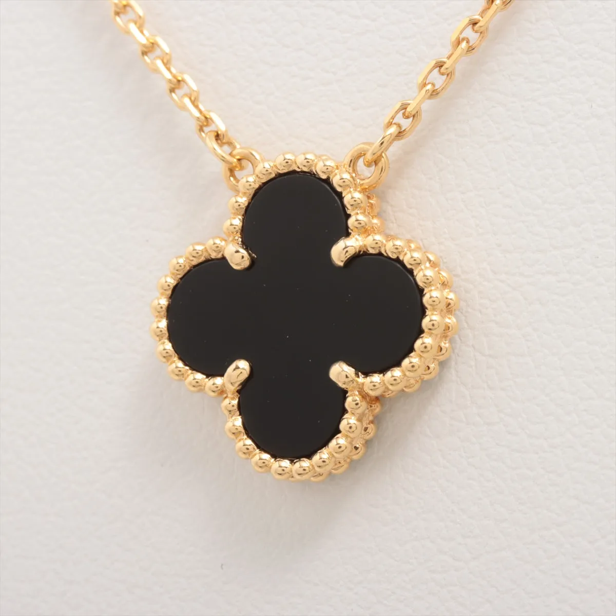 Van Cleef & Arpels Vintage Alhambra Onyx Necklace