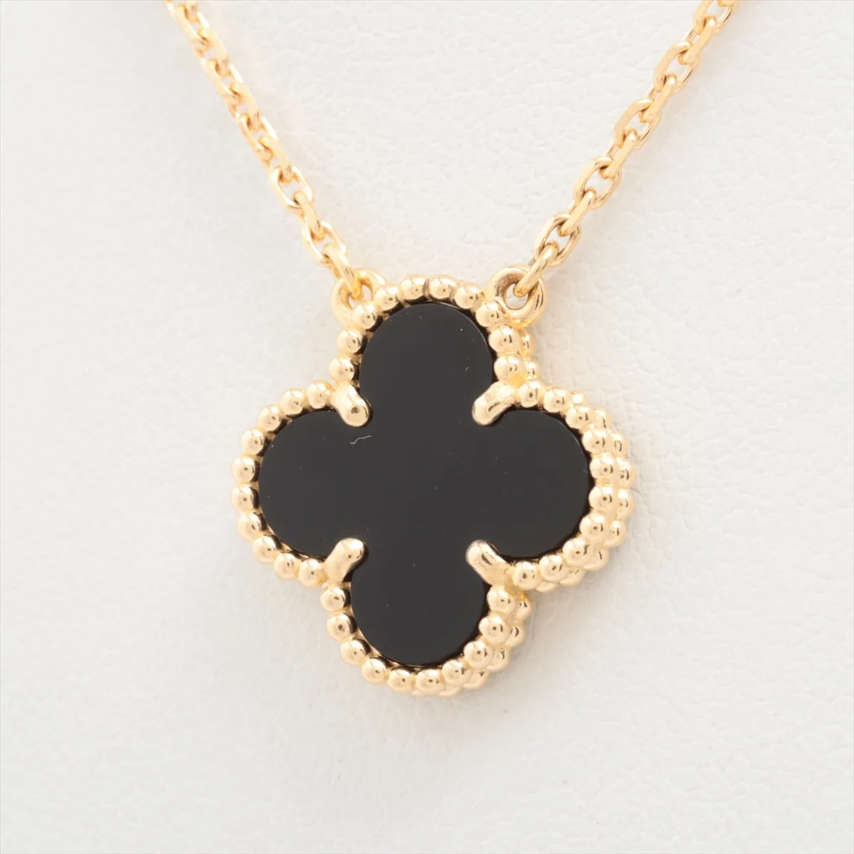 Van Cleef & Arpels Vintage Alhambra Onyx Necklace