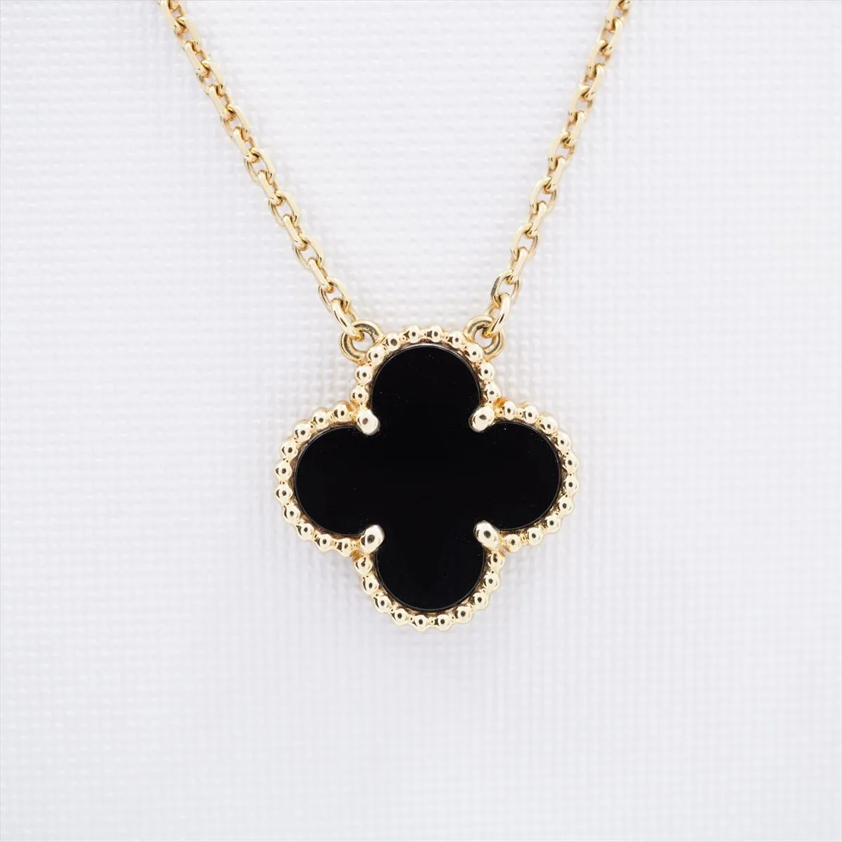Van Cleef & Arpels Vintage Alhambra Onyx Necklace