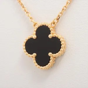 Van Cleef & Arpels Vintage Alhambra Onyx Necklace