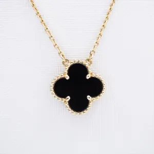 Van Cleef & Arpels Vintage Alhambra Onyx Necklace