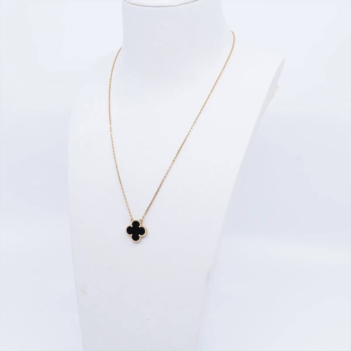 Van Cleef & Arpels Vintage Alhambra Onyx Necklace
