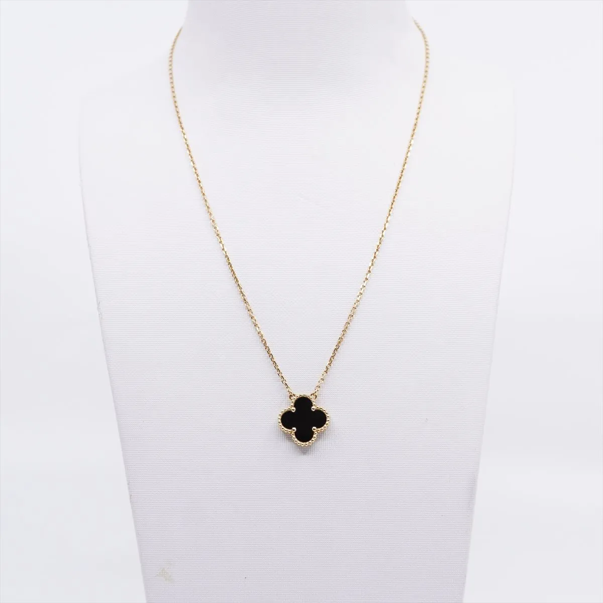 Van Cleef & Arpels Vintage Alhambra Onyx Necklace
