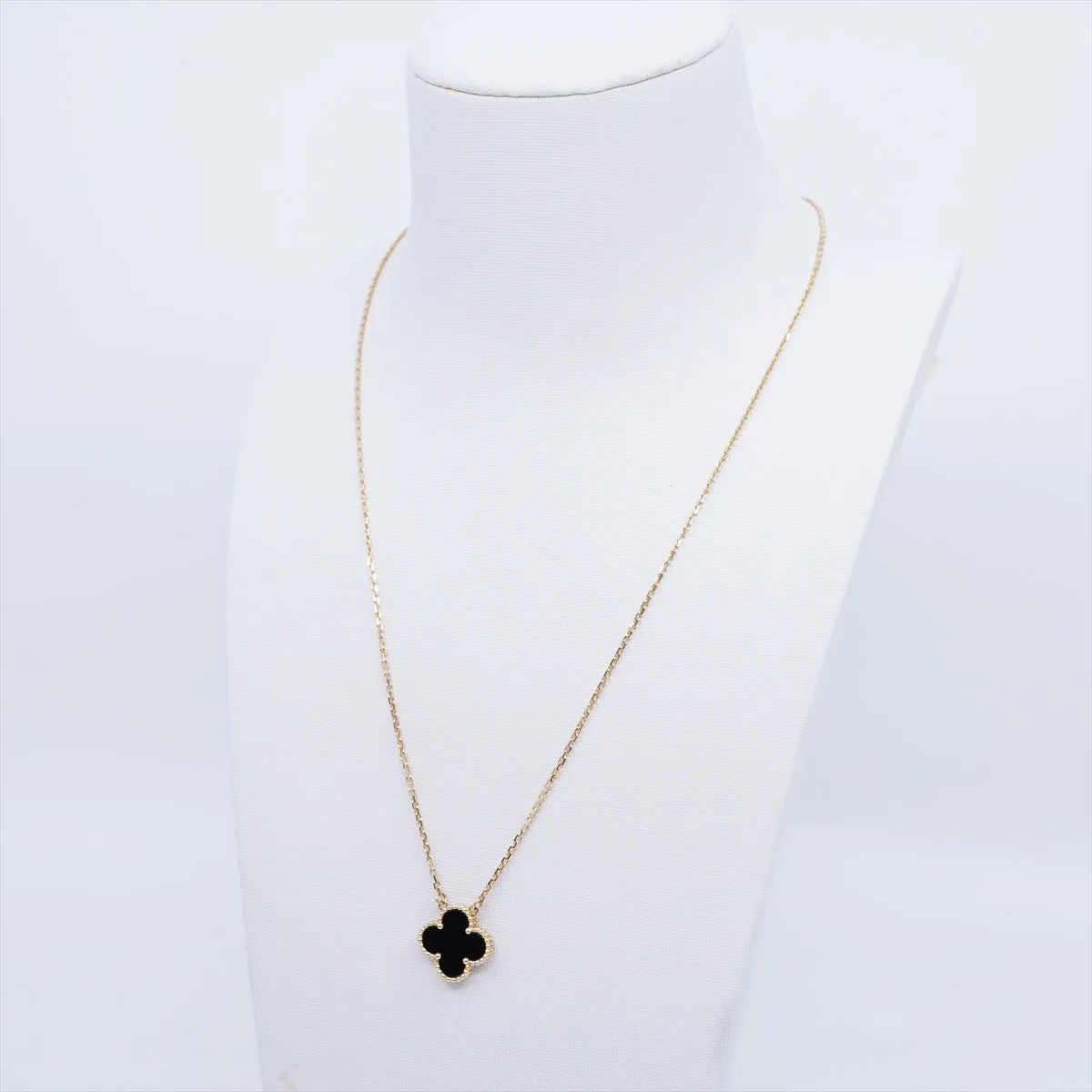 Van Cleef & Arpels Vintage Alhambra Onyx Necklace