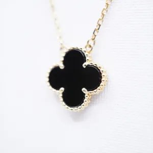 Van Cleef & Arpels Vintage Alhambra Onyx Necklace