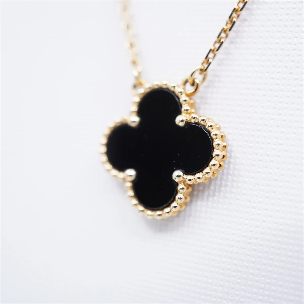 Van Cleef & Arpels Vintage Alhambra Onyx Necklace
