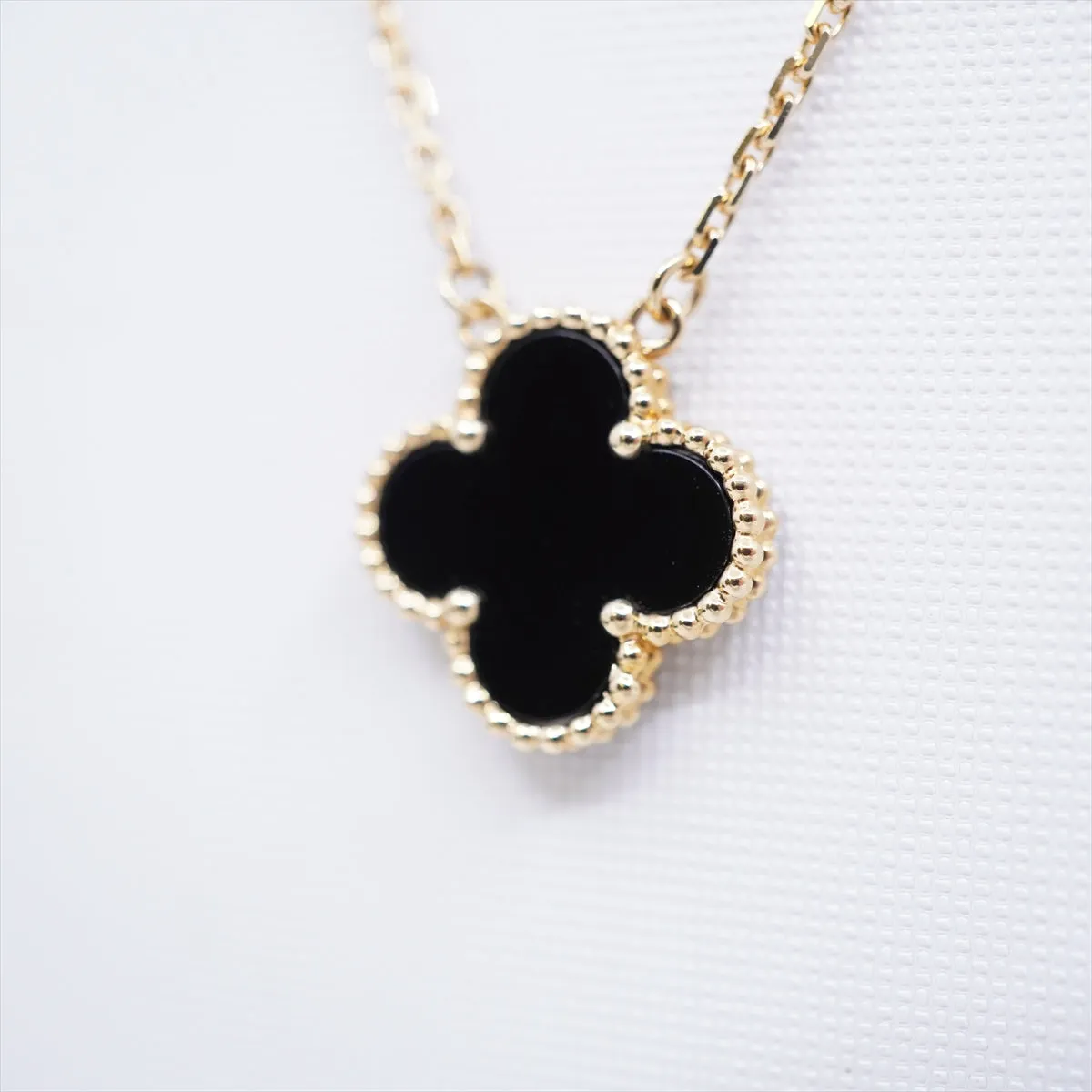Van Cleef & Arpels Vintage Alhambra Onyx Necklace