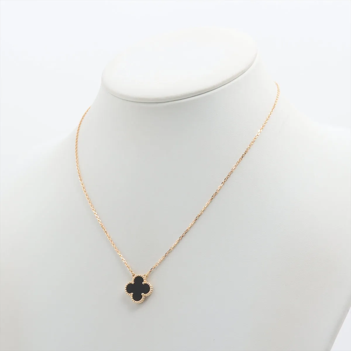 Van Cleef & Arpels Vintage Alhambra Onyx Necklace