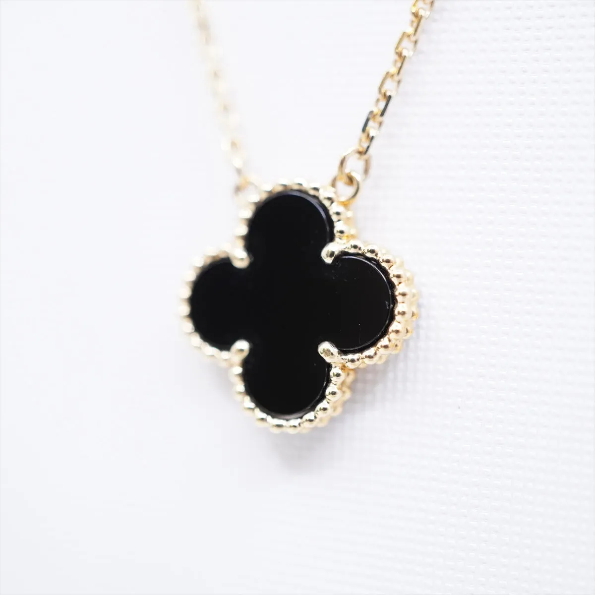 Van Cleef & Arpels Vintage Alhambra Onyx Necklace